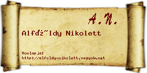Alföldy Nikolett névjegykártya
