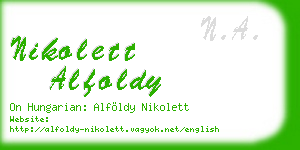 nikolett alfoldy business card